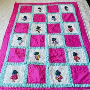 42”x52” Handmade and hand appliqué baby quilt.